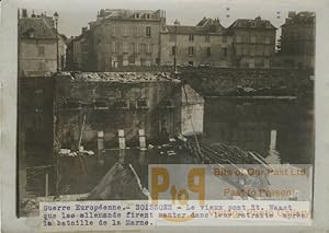 Seller image for Soissons Bridge Ruins WWI WW1 old Photo 1914 for sale by Bits of Our Past Ltd