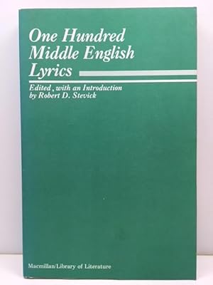 Bild des Verkufers fr One Hundred Middle English Lyrics zum Verkauf von Great Expectations Rare Books