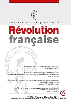 annales historiques de la révolution française n.378 : octobre/décembre 2014