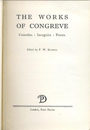 Imagen del vendedor de The Works of Congreve a la venta por Godley Books