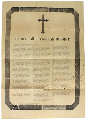 LA MORTI DI LU CARDINALI DUSMET [documento autentico].: