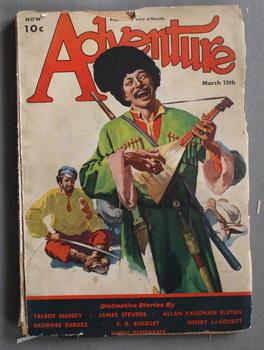 Imagen del vendedor de ADVENTURE (Pulp Magazine). March 15th 1933; -- Volume 86 #1 By Way Of Gratitude by Georges Surdez; C.I.D. (II) by Talbot Mundy // The Grapevine Telegraph by Allan Vaughan Elston; a la venta por Comic World