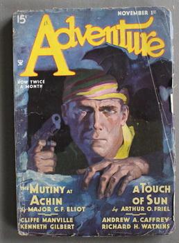 Bild des Verkufers fr ADVENTURE (Pulp Magazine). November 1st 1934; -- Volume 90 #1 The Mutiny at Achin by George Fielding Eliot; zum Verkauf von Comic World