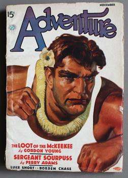 Seller image for ADVENTURE (Pulp Magazine). November 1936; -- Volume 96 #1 Lost of the McKeekee by Gordon Young;Rustlers' Range by Luke Short; Joe Mulligan Dies natural (an off-the-trail story) by Borden Chase; for sale by Comic World