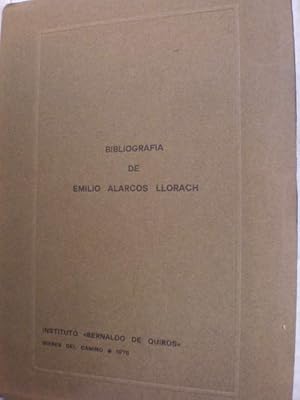 Imagen del vendedor de Bibliografa de Emilio Alarcos Llorach a la venta por Librera Antonio Azorn