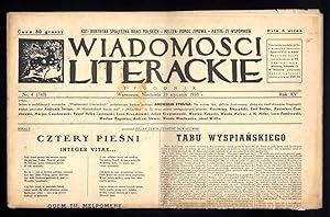 Seller image for Wiadomosci Literackie. Tygodnik. R.15 (1938). Nr 4 (743) (23 stycznia 1938) for sale by POLIART Beata Kalke