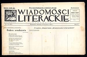 Seller image for Wiadomosci Literackie. Tygodnik. R.10 (1933). Nr 20 (491) (30 kwietnia 1933) for sale by POLIART Beata Kalke