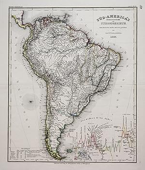 Bild des Verkufers fr Stahlstich- Karte, n. Radefeld aus Meyers Grosser Handatlas, "Sd- Amerika's Bergsysteme und Stromgebiete.". zum Verkauf von Antiquariat Clemens Paulusch GmbH