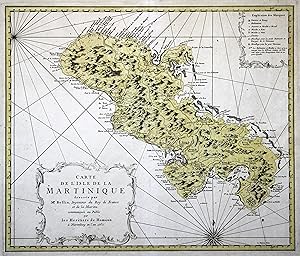 Bild des Verkufers fr Kupferstich- Karte, n. Bellin b. Homann Erben, "Carte des I'Isle de la Martinique". zum Verkauf von Antiquariat Clemens Paulusch GmbH