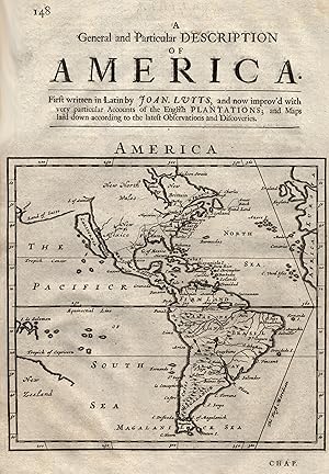 Bild des Verkufers fr Kupferstich- Karte, aus der 1. Ausgabe (first edition) of "A sytem of Geography" von H. Moll, "America". zum Verkauf von Antiquariat Clemens Paulusch GmbH