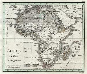 Bild des Verkufers fr Kupferstich- Karte, v. Schmidt n. C.F. Weiland b. Geo. Inst. Weimar, "Africa". zum Verkauf von Antiquariat Clemens Paulusch GmbH