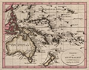 Bild des Verkufers fr Kupferstich- Karte, b. J. Walch, "Charte von Australien". zum Verkauf von Antiquariat Clemens Paulusch GmbH
