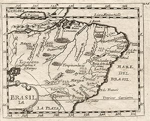 Bild des Verkufers fr Kupferstich- Karte, aus Duval / Hoffmann, "Brasilia". zum Verkauf von Antiquariat Clemens Paulusch GmbH