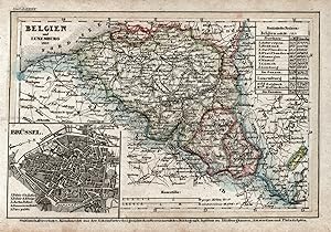 Stahlstich- Karte, b. B.I., "Belgien und Luxemburg".