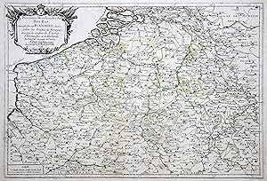 Kupferstich- Karte, v. Piere Duval/Melle du Val, "Provinces Meridinolis des Pays Bas conniies le ...