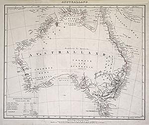 Bild des Verkufers fr Lithografie- Karte, b. Flemming in Glogau, "Australland". zum Verkauf von Antiquariat Clemens Paulusch GmbH