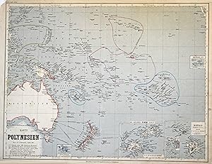 Bild des Verkufers fr Stahlstich- Karte, B.I., "Karte von Polynesien". zum Verkauf von Antiquariat Clemens Paulusch GmbH