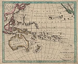 Bild des Verkufers fr Kupferstich- Karte, b. J. Walch, "Karte von Australien". zum Verkauf von Antiquariat Clemens Paulusch GmbH