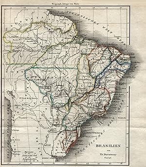 Bild des Verkufers fr Lithografie- Karte, v. Th. Duvotenay, "Brasilien". zum Verkauf von Antiquariat Clemens Paulusch GmbH