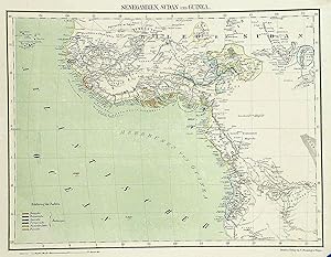 Bild des Verkufers fr Lithografie- Karte, m. farb. Tonplatte, b. Flemming in Glogau, "Senegambien, Sudan und Guinea". zum Verkauf von Antiquariat Clemens Paulusch GmbH