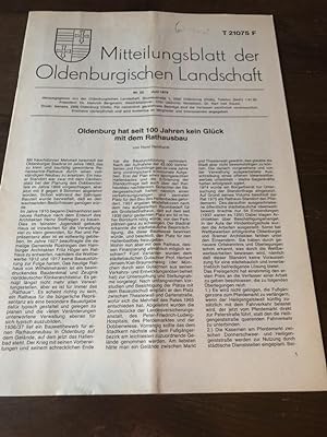 Bild des Verkufers fr Mitteilungsblatt der Oldenburgischen Landschaft Nr. 23 Juni 1979. zum Verkauf von Altstadt-Antiquariat Nowicki-Hecht UG