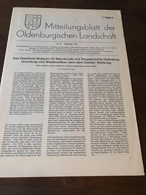 Bild des Verkufers fr Mitteilungsblatt der Oldenburgischen Landschaft Nr. 28 September 1980. zum Verkauf von Altstadt-Antiquariat Nowicki-Hecht UG