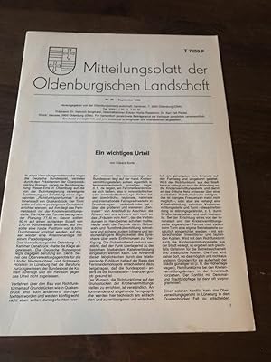 Bild des Verkufers fr Mitteilungsblatt der Oldenburgischen Landschaft Nr. 40 September 1983. zum Verkauf von Altstadt-Antiquariat Nowicki-Hecht UG