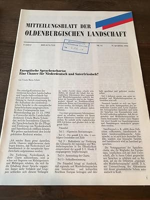 Mitteilungsblatt der Oldenburgischen Landschaft Nr. 81 IV. Quartal 1993.