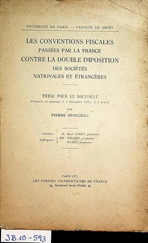 Les Conventions fiscales passées par la France contre la double imposition des sociétés nationale...