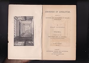 Image du vendeur pour Amenities of Literature consisting of sketches and characters of English literature a new edition edited by his son, the right hon. B. Disraeli [Volume 2 ONLY of 2 volume set] mis en vente par Meir Turner