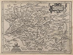Bild des Verkufers fr Kupferstich- Karte, b. Hondius n. Mercator, "Aniou". zum Verkauf von Antiquariat Clemens Paulusch GmbH