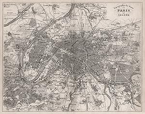 Stadtplan, "Topographische Karte von Paris und Gegend".