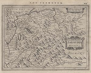 Bild des Verkufers fr Kupferstich- Karte, n. Mercator b. Janssonius, "Sabaudia ducatus". zum Verkauf von Antiquariat Clemens Paulusch GmbH