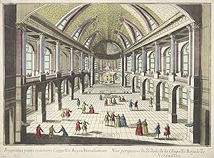 Bild des Verkufers fr Teilansicht, Schlo ( Innenansicht ), "Prospectus partis interioris Cappellae Regiae Versaliarium. - Vue perspective du dedans de la Chapelle Royale de Versailles.". zum Verkauf von Antiquariat Clemens Paulusch GmbH