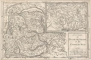 Bild des Verkufers fr Kupferstich- Karte, v. Roussel, "La Carte du Duch de Savoye et du Comt de Nice". zum Verkauf von Antiquariat Clemens Paulusch GmbH