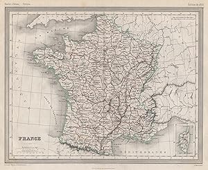 Bild des Verkufers fr Stahlstich- Karte, v. Thierry et Barthelemier n. Blumenthal, "France". zum Verkauf von Antiquariat Clemens Paulusch GmbH