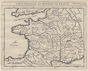 Bild des Verkufers fr Kupferstich- Karte, b. Chatelain, "Carte Generale du Royaume de France". zum Verkauf von Antiquariat Clemens Paulusch GmbH