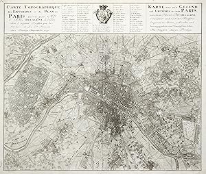 Stadtplan, "Carte Topographique des Environs & du Plan de Paris leveé par Msr. l' Abbe Delagrive,...