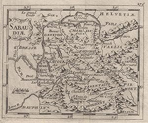 Bild des Verkufers fr Kupferstich- Karte, aus Duval / Hoffmann, "Sabaudiae". zum Verkauf von Antiquariat Clemens Paulusch GmbH