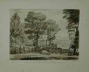 Landscape. From the original drawing in the collection of the Duke of Devonshire: Ermina listenin...