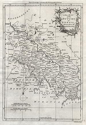 Bild des Verkufers fr Kupferstich- Karte, v. G. Rollos, "An new Map of the Dutschy of Silesia .". zum Verkauf von Antiquariat Clemens Paulusch GmbH