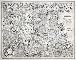 Bild des Verkufers fr Kupferstich- Karte, n. G. Mercator b. H. Hondius, "Graecia". zum Verkauf von Antiquariat Clemens Paulusch GmbH