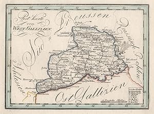 Kupferstich- Karte, bei Artaria, "Post Karte von West-Gallizien.".