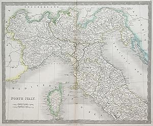 Seller image for Stahlstich- Karte, v. u. n. I. Dower, "North Italy". for sale by Antiquariat Clemens Paulusch GmbH