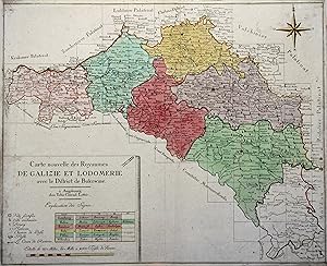 Kupferstich- Karte, v. T.C.Lotter, "Carte nouvelle des Royaumes de Galizie et Lodomerie avec le D...