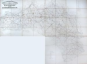 Lithografie-Karte, in 3 Blatt, wohl beim Generalquartiermeisterstab in Wien, "Strassen=Karte des ...