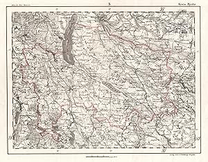 Lithografie- Karte, aus "Atlas d. Prov. Pommern" b. Flemming in Glogau, "Kreis Pyritz".