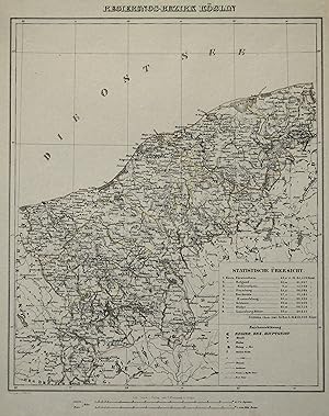 Lithografie- Karte, b. Flemming in Glogau, "Regierungs-Bezirk Köslin".