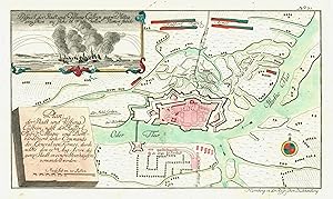 Bild des Verkufers fr Befestigungsgrundri, "Plan der Stadt und Vestung Cstrin . den 22. Aug. A 1758". zum Verkauf von Antiquariat Clemens Paulusch GmbH