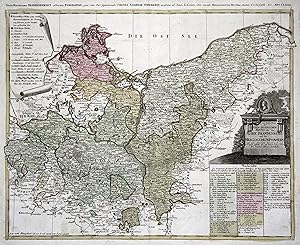 Kupferstich- Karte, v. I.M. Schmidt n. Güssefeld b. Homann Erben, "Der nördliche Theil des Ober S...